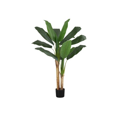 Monarch Specialties Artificial Plant, 55" Tall, Banana Tree, Indoor, Faux, Fake, Floor, Greenery, Potted, Real Touch I 9568